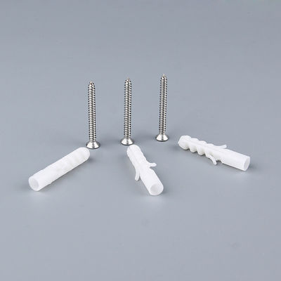 Nylon Plastic Wall Plugs With Screw 8MM X 40MM Size White Color