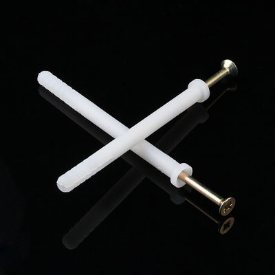 Flat Head Metal Wall Plugs Anchor Screw Installation White Color